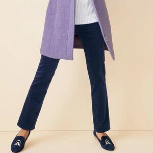 Talbots High Navy Waist Straight Leg Stretch Corduroy Pants 18W